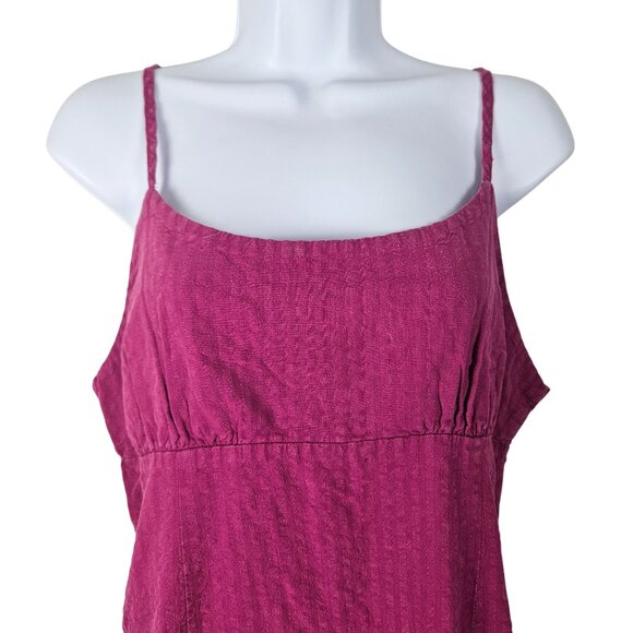Wild Fable Womens XL Fuchsia Purple Linen Blend Sundress Adj Straps Smocked Sexy - Picture 5 of 9
